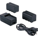 Falcon Eyes Caricabatterie SP-CHG + 2 x Batteria NP-F750 per DVR-240