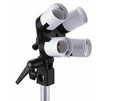 Falcon Eyes Portalampada LH-4E27LS 4 x E27 con staffa inclinabile