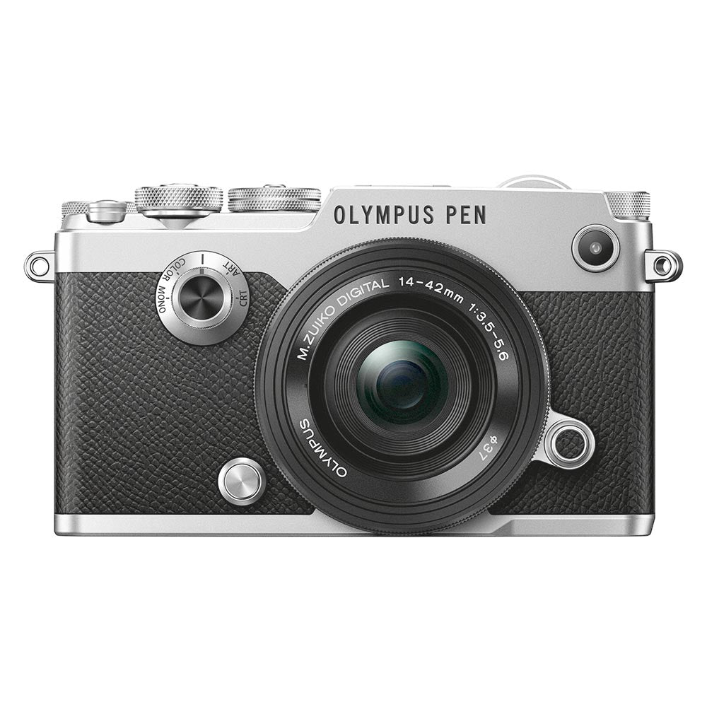 Olympus PEN-F zilver + 14-42mm Pancake EZ zwart