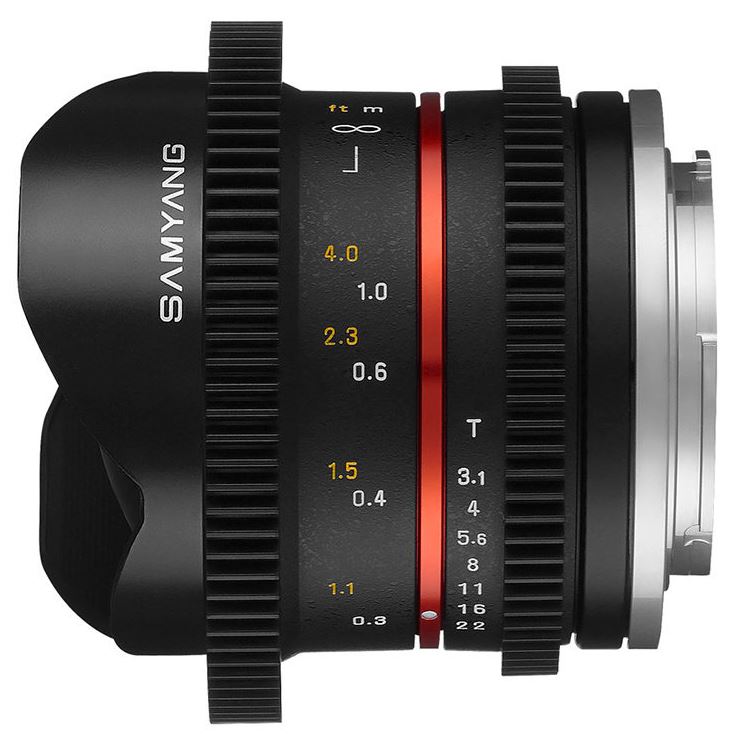 Samyang 8mm T3.1 Cine UMC Fisheye II Sony E-attacco