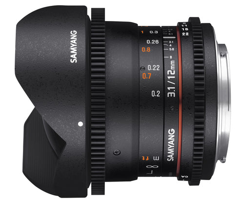 Samyang 12mm T3.1 VDSLR ED AS NCS fisheye Sony E-attacco