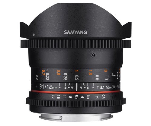 Samyang 12mm T3.1 VDSLR ED AS NCS fisheye Sony E-attacco
