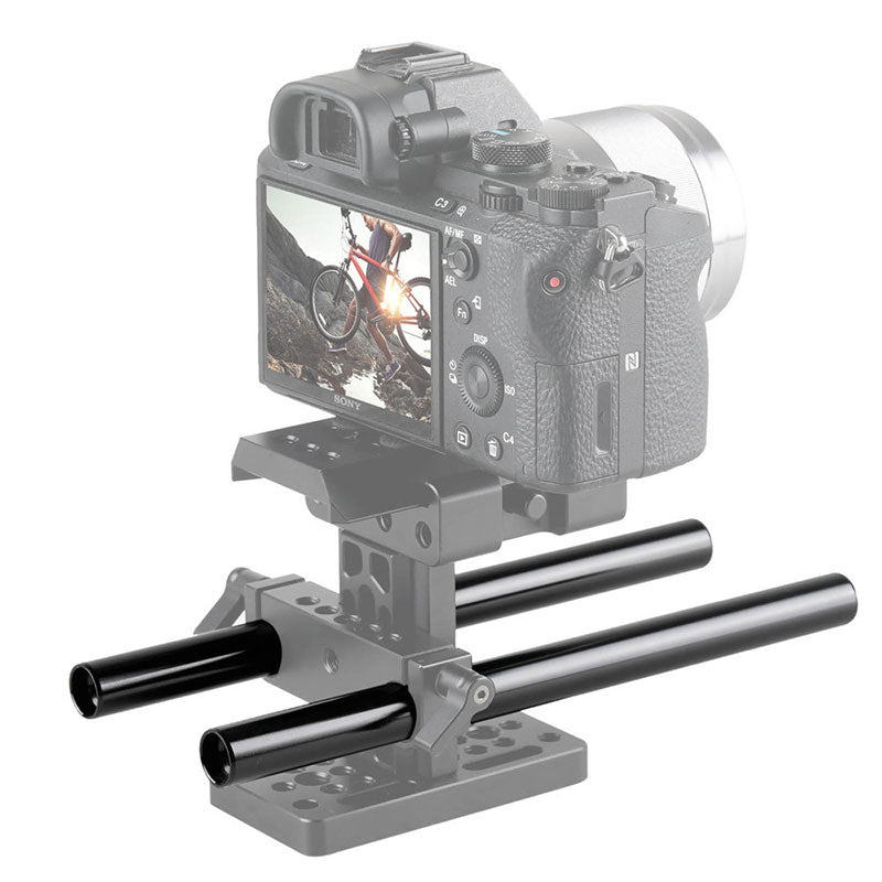 SmallRig 1051 2pcs 15mm Black Aluminum Alloy Rod (M12-20cm) 8"