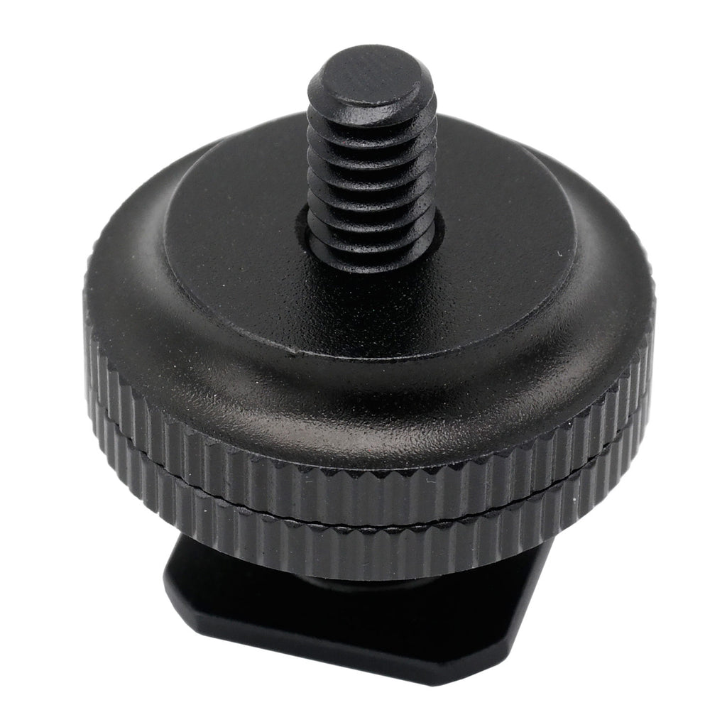 Adattatore hotshoe Caruba - Universal hotshoe -> 1/4" con filettatura maschio (con distanziatore)