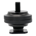 Adattatore hotshoe Caruba - Universal hotshoe -> 1/4" con filettatura maschio (con distanziatore)