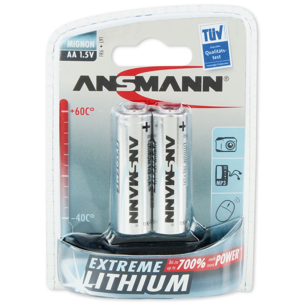 Ansmann 2x batterie al litio Mignon