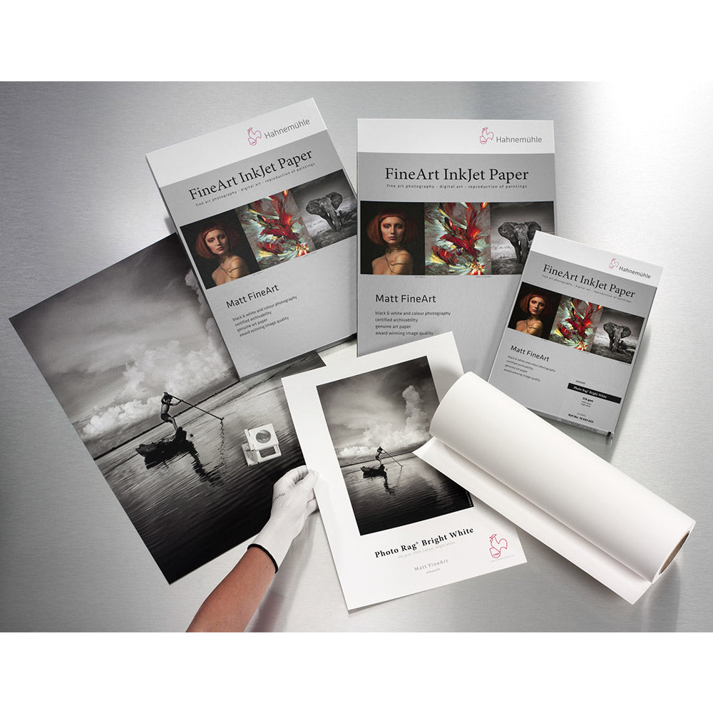 Hahnemühle Carta fotografica in tessuto bianco intenso A3 25 fogli