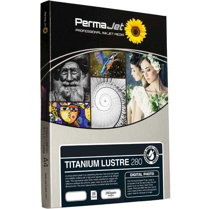 PermaJet PJ25012 Titanium Lustre Metallic 280gsm A4 25 Sheets