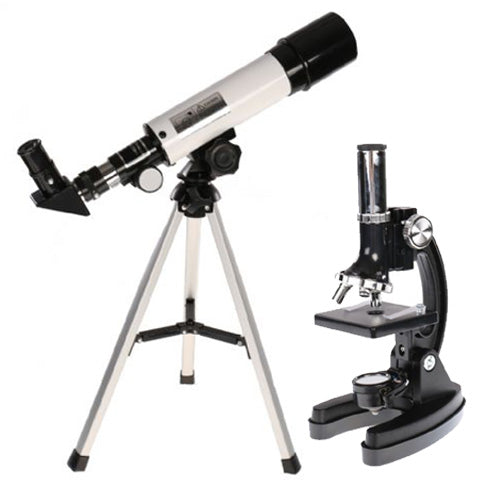 Byomic Beginners Microscope Set & Telescope in Case