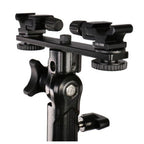 Falcon Eyes Staffa a doppio montaggio inclinabile + 2 slitte per flash CLD-14A