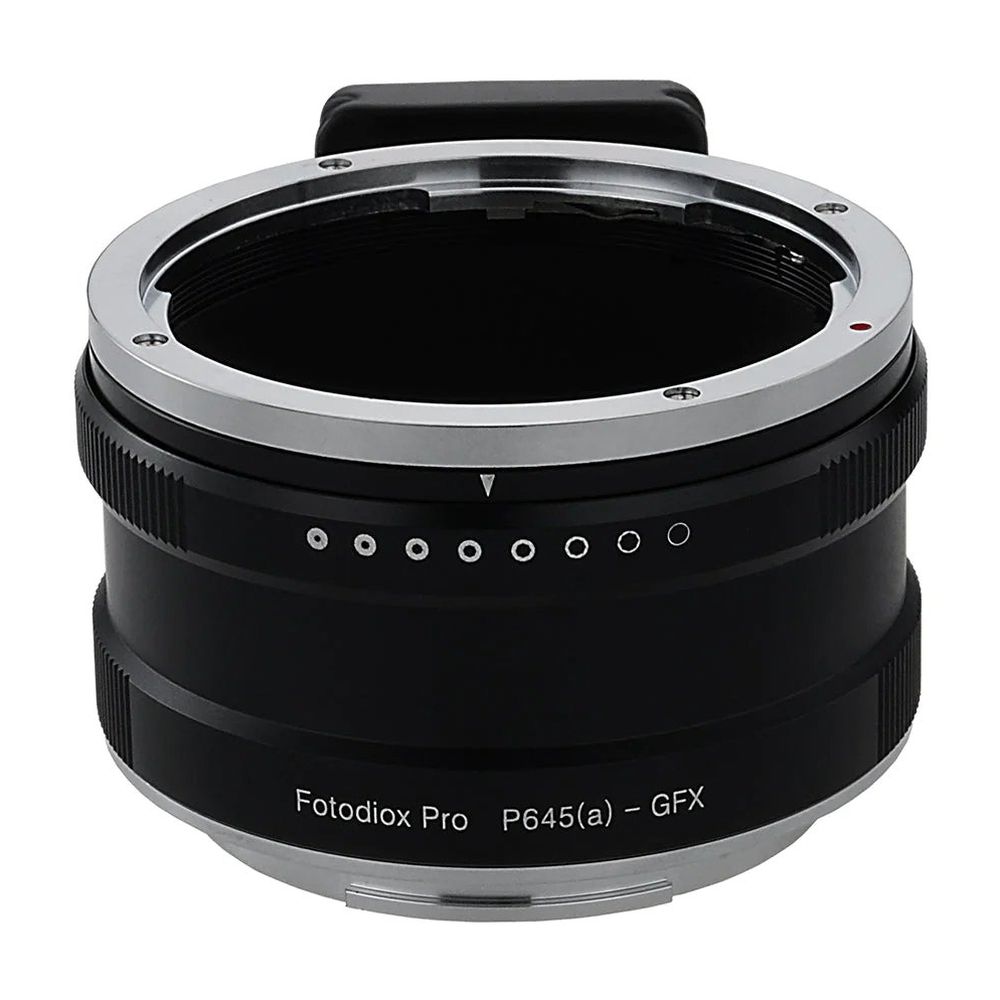 Adattatore per montaggio obiettivo Fotodiox Pro, Pentax 645 (P645) monta obiettivi con messa a fuoco automatica FA e DFA su Fujifilm G-Attacco GFX Mirrorless (P645a-GFX-Pro)