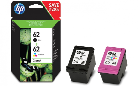 Confezione combo da 2 cartucce HP 62 nero/colore