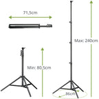Bresser 2x BR-TP240 Pro Light stand 240cm + Bag