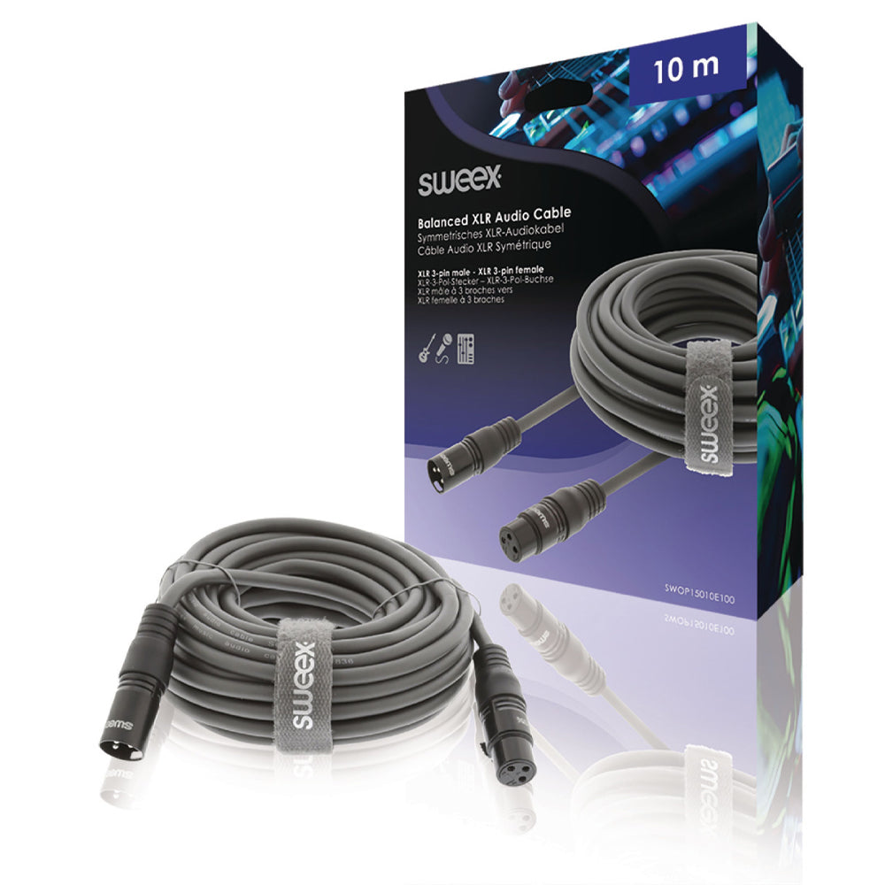 Nedis XLR 3 pin maschio-femmina cavo 10m