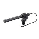 Microfono Shotgun Sony, super-cardioide, alimentato a batteria, taglio basso, interruttore on/off, parabrezza, 3,5mm, attacco a shock (ECM-CG50BP)