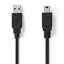 Nedis USB-A 2.0 maschio - USB Mini-B 5-pin maschio 2m Nero