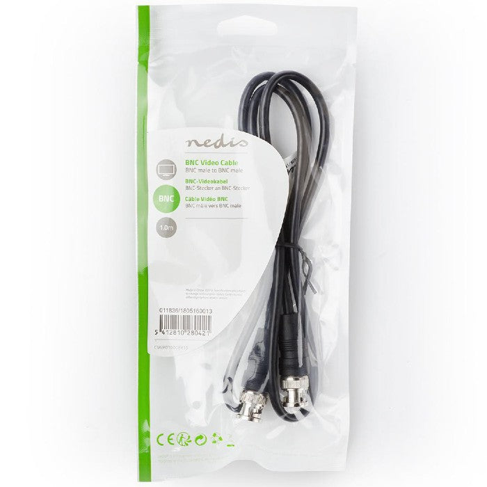 Cavo video BNC Nedis BNC maschio BNC maschio 1,0 m Nero