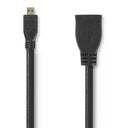 Nedis Cavo di prolunga HDMI ad alta velocità con Ethernet HDMI Micro maschio - HDMI femmina 0,2 m nero