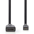 Nedis Cavo di prolunga HDMI ad alta velocità con Ethernet HDMI Micro maschio - HDMI femmina 0,2 m nero