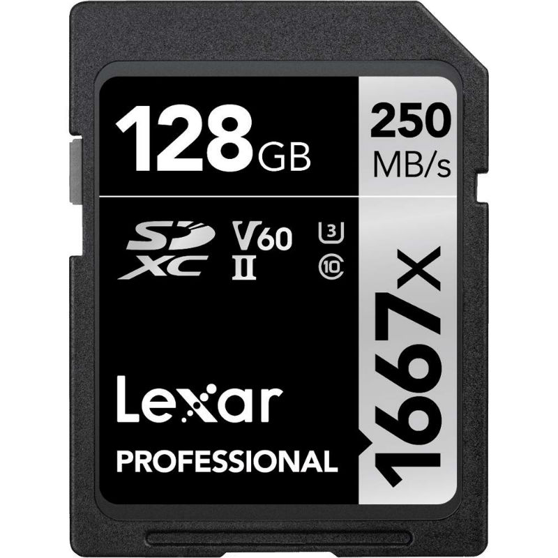 Lexar Pro Argento 128GB SDXC V60 UHS-II - R120/W250 MB/s