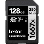 Lexar Pro Argento 128GB SDXC V60 UHS-II - R120/W250 MB/s