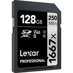 Lexar Pro Argento 128GB SDXC V60 UHS-II - R120/W250 MB/s