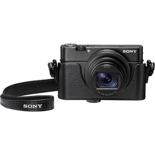 Custodia in pelle per Sony RX100 con apertura per il jack del microfono (LCJRXKB.SYH)