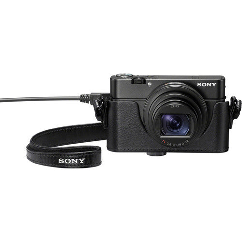 Custodia in pelle per Sony RX100 con apertura per il jack del microfono (LCJRXKB.SYH)