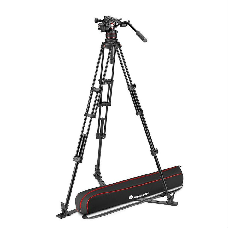 Manfrotto MVK612TWINGA Nitrotech 612 Video head + aluminium Twin Leg tripod kit