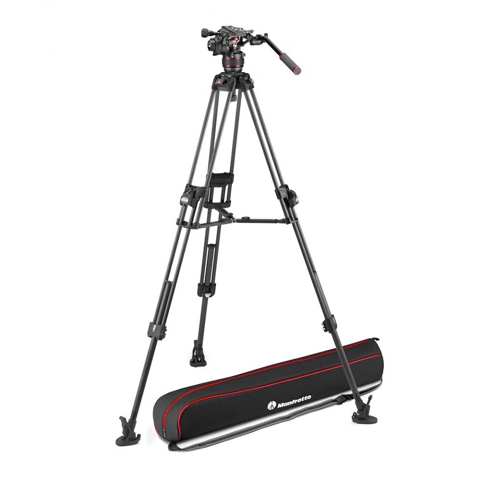 Manfrotto MVK608TWINFA Kit testa video Nitrotech 608 + treppiede a doppio tubo in alluminio Fast