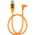 Tether Tools TetherPro Adattatore da USB 2.0 a Mini-B 5 pin ad angolo retto "Pigtail", 20 "(50 cm), High-Visibilty Arancione