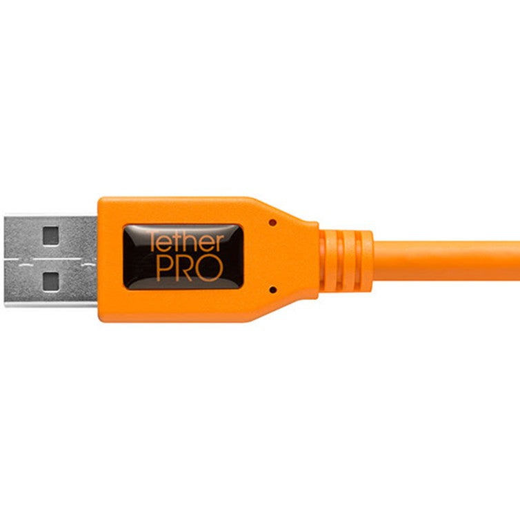 Tether Tools TetherPro Adattatore da USB 2.0 a Mini-B 5 pin ad angolo retto "Pigtail", 20 "(50 cm), High-Visibilty Arancione