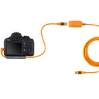 Tether Tools TetherPro Adattatore da USB 2.0 a Mini-B 5 pin ad angolo retto "Pigtail", 20 "(50 cm), High-Visibilty Arancione