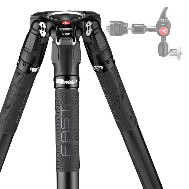 Manfrotto MVK504XTWINGA 504X Kit testa video + treppiede a doppio tubo in alluminio GS