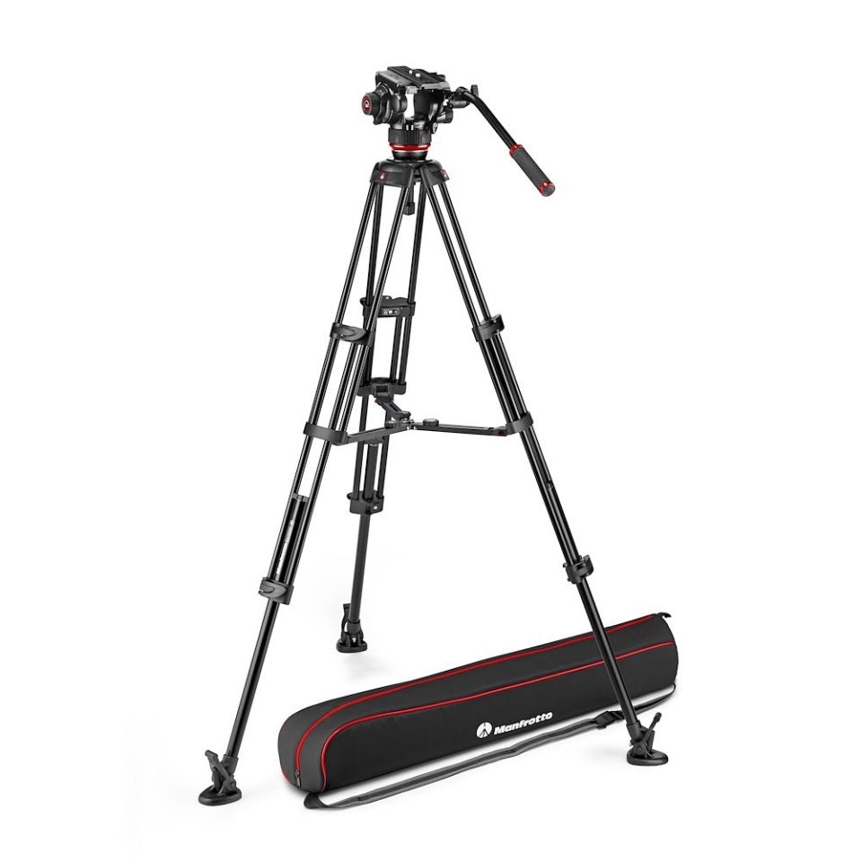 Kit testa video Manfrotto MVK504XTWINFA 504X + treppiede a doppio tubo in alluminio Fast
