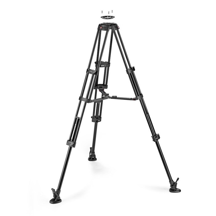 Kit testa video Manfrotto MVK504XTWINFA 504X + treppiede a doppio tubo in alluminio Fast