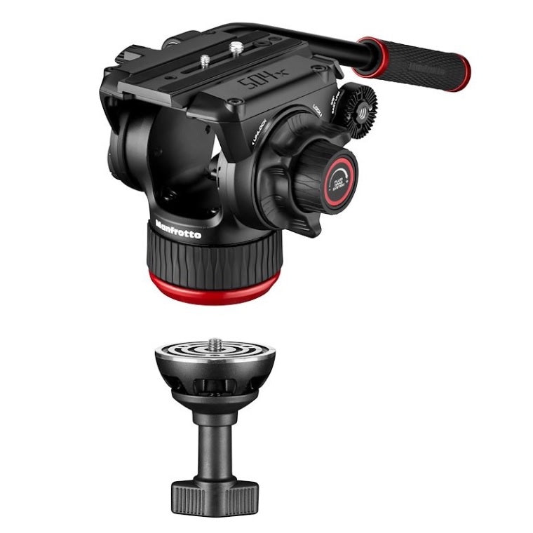Kit testa video Manfrotto MVK504XTWINFA 504X + treppiede a doppio tubo in alluminio Fast
