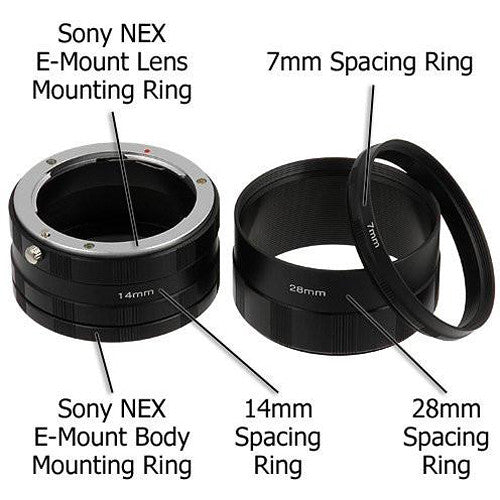 Fotodiox Set di prolunghe macro per attacco Sony E (Macro-Tubo-SnyE)