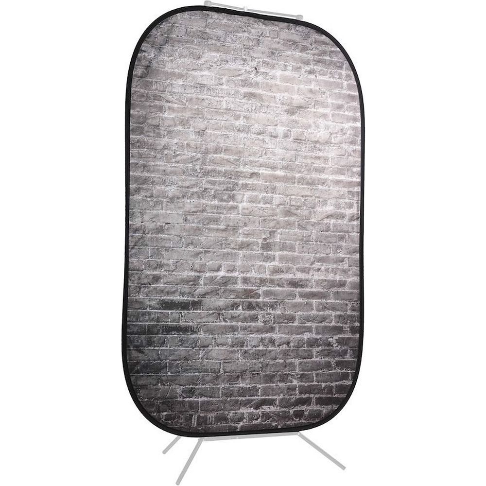 Manfrotto Urban collapsible backdrop 1.5x2.1m painted white/industrial grey brick