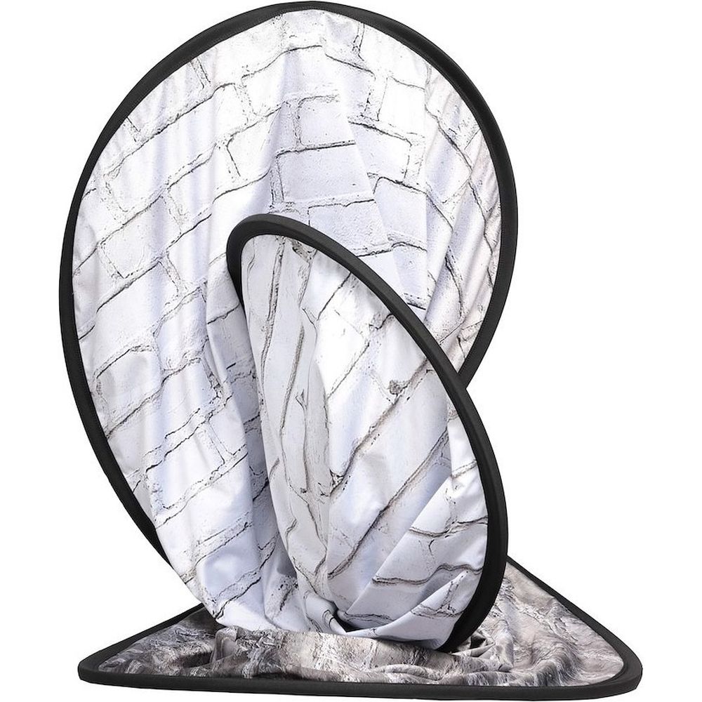 Manfrotto Urban collapsible backdrop 1.5x2.1m painted white/industrial grey brick