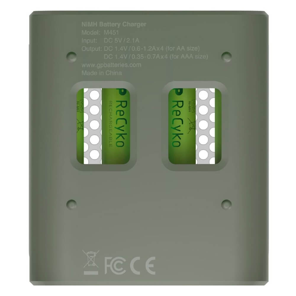 GP M451 USB caricabatterie + 4x ReCyko AAA 960mAh batterie