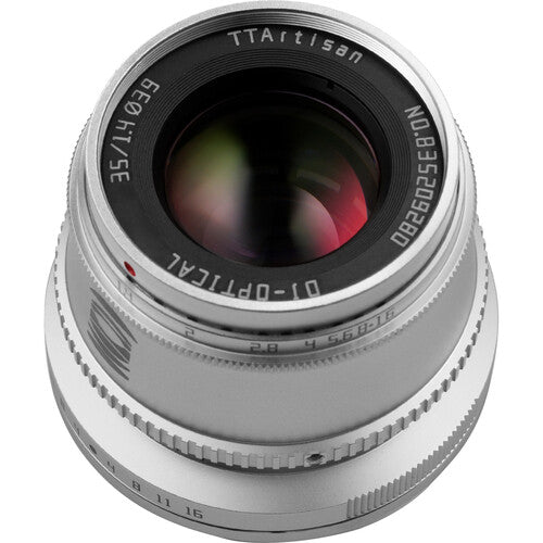 TTArtisan 35mm f/1.4 Fuji FX Attacco Argento