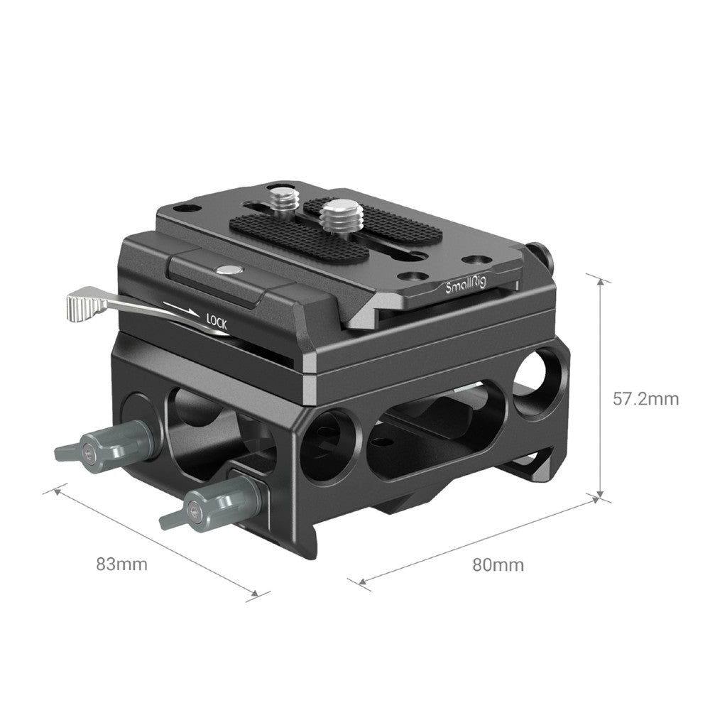Piastra di base leggera SmallRig con doppio morsetto per asta da 15mm (versione in lega di magnesio)