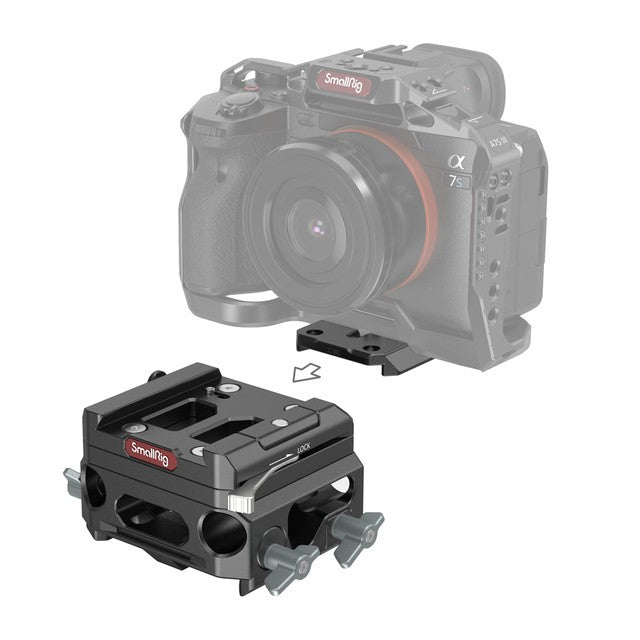 Piastra di base leggera SmallRig con doppio morsetto per asta da 15mm (versione in lega di magnesio)