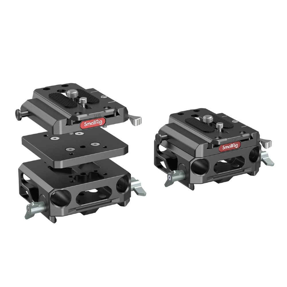 Piastra di base leggera SmallRig con doppio morsetto per asta da 15mm (versione in lega di magnesio)