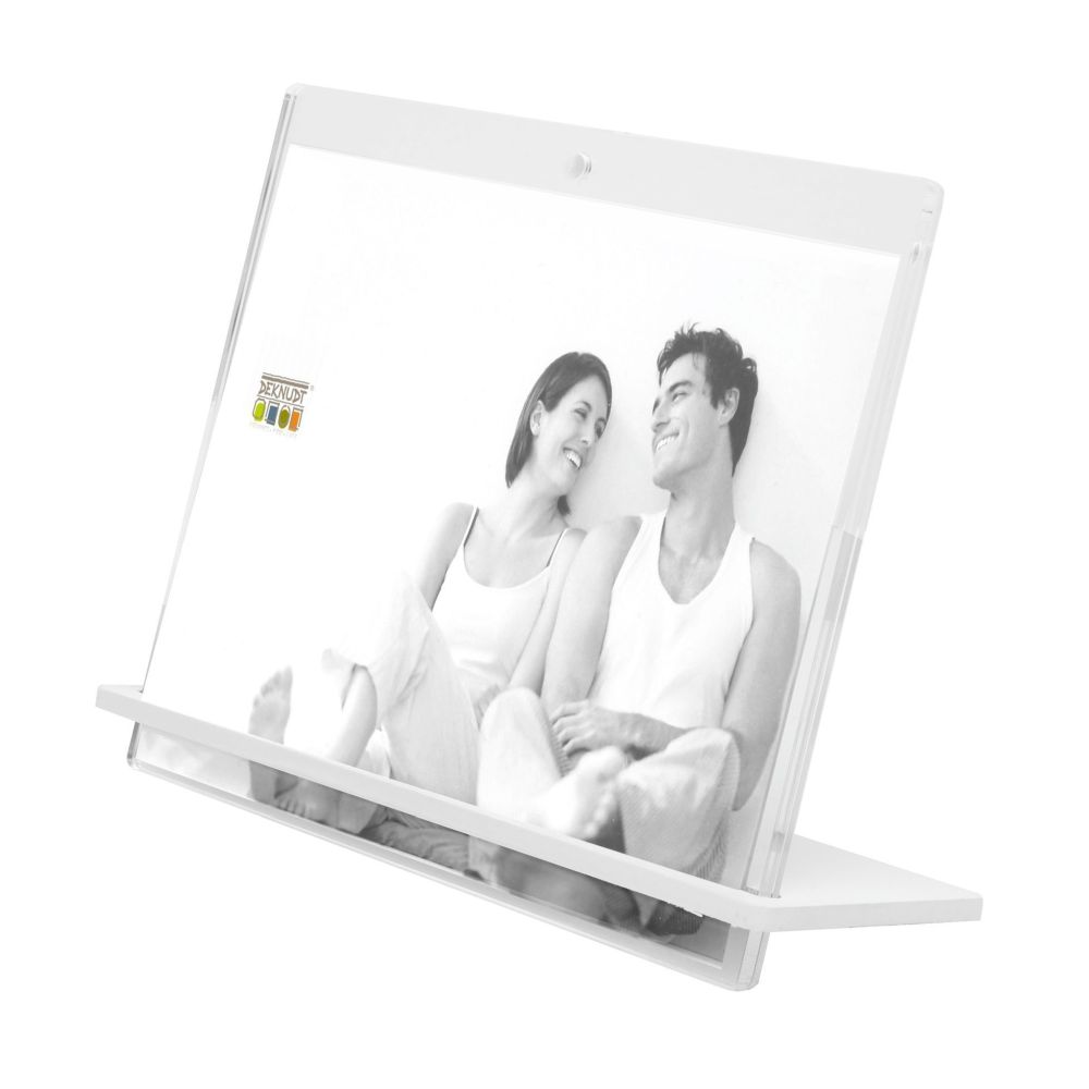 Deknudt Transparent photo frame 5.4mm thick with white stand 13x18 S58SD1