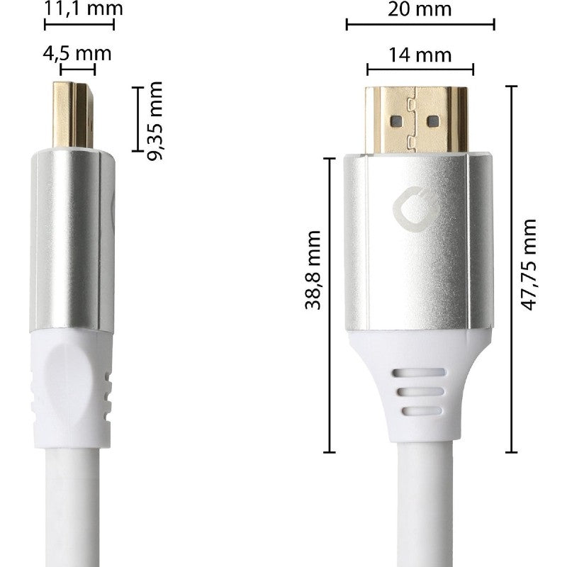 Black Magic Ultra High-Speed 4K/8K HDMI Cable 120Hz - 0.75M White