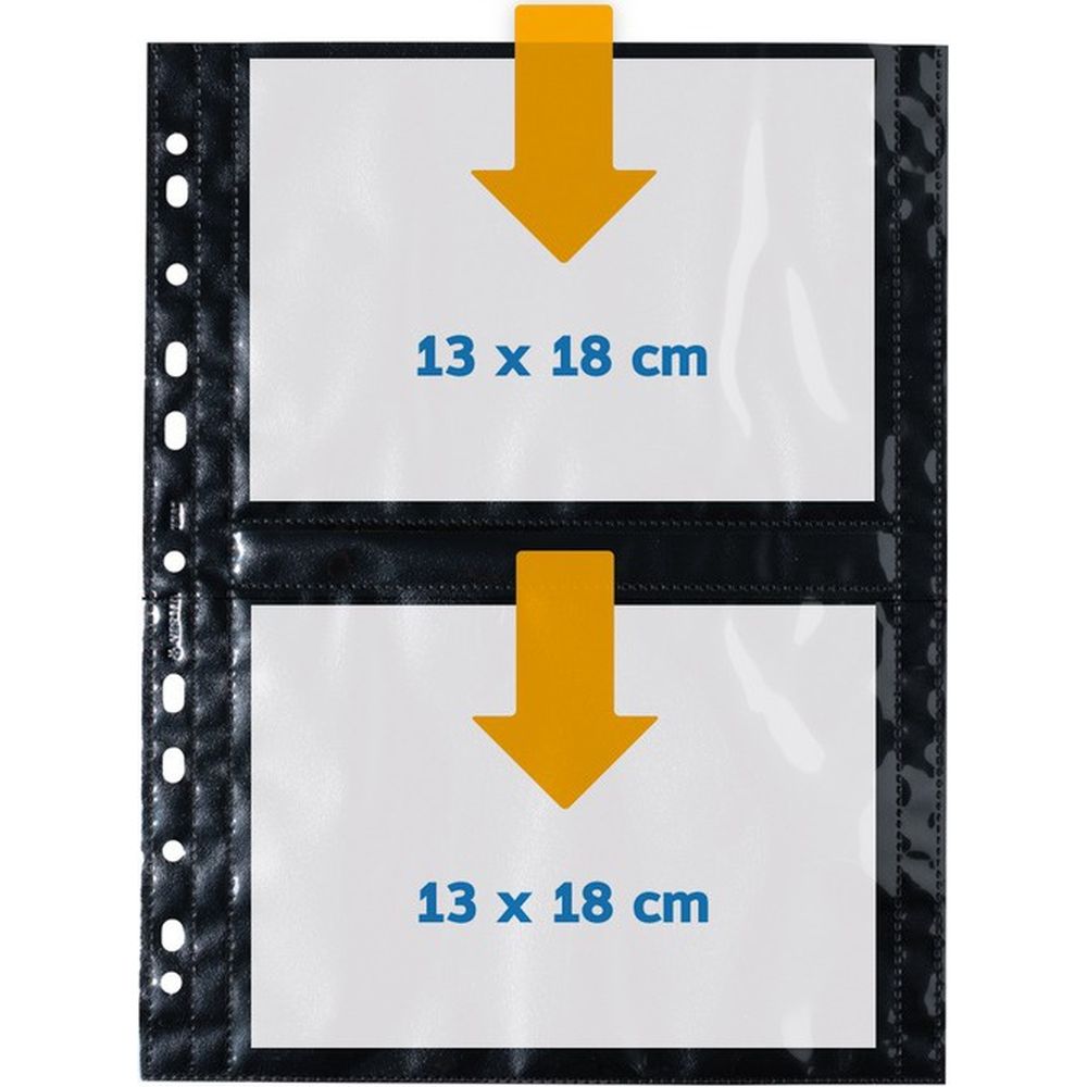 Herma maniche trasparenti nere 13x18 orizzontale 10 pz.