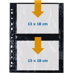 Herma maniche trasparenti nere 13x18 orizzontale 10 pz.