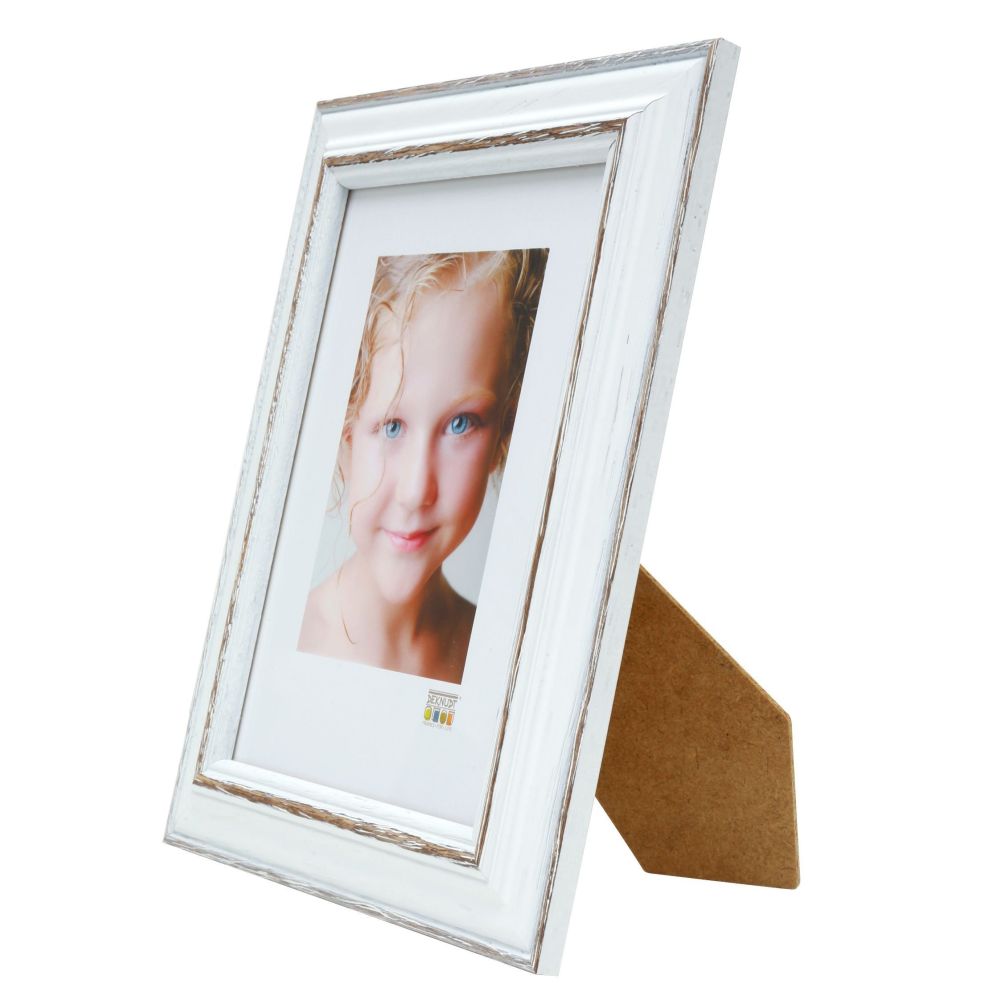Deknudt Portafoto bianco con accenti marroni 18x24 S221H3